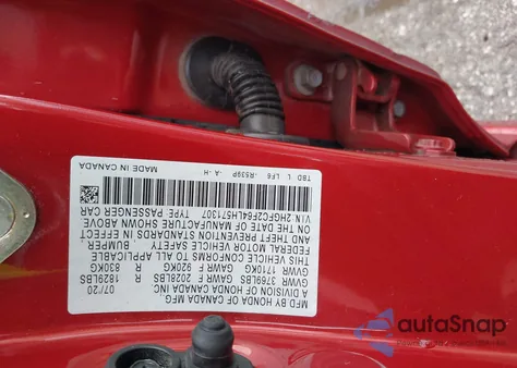 2020 Honda Civic Lx из США, поврежденный, VIN 2HGFC2F64LH571307